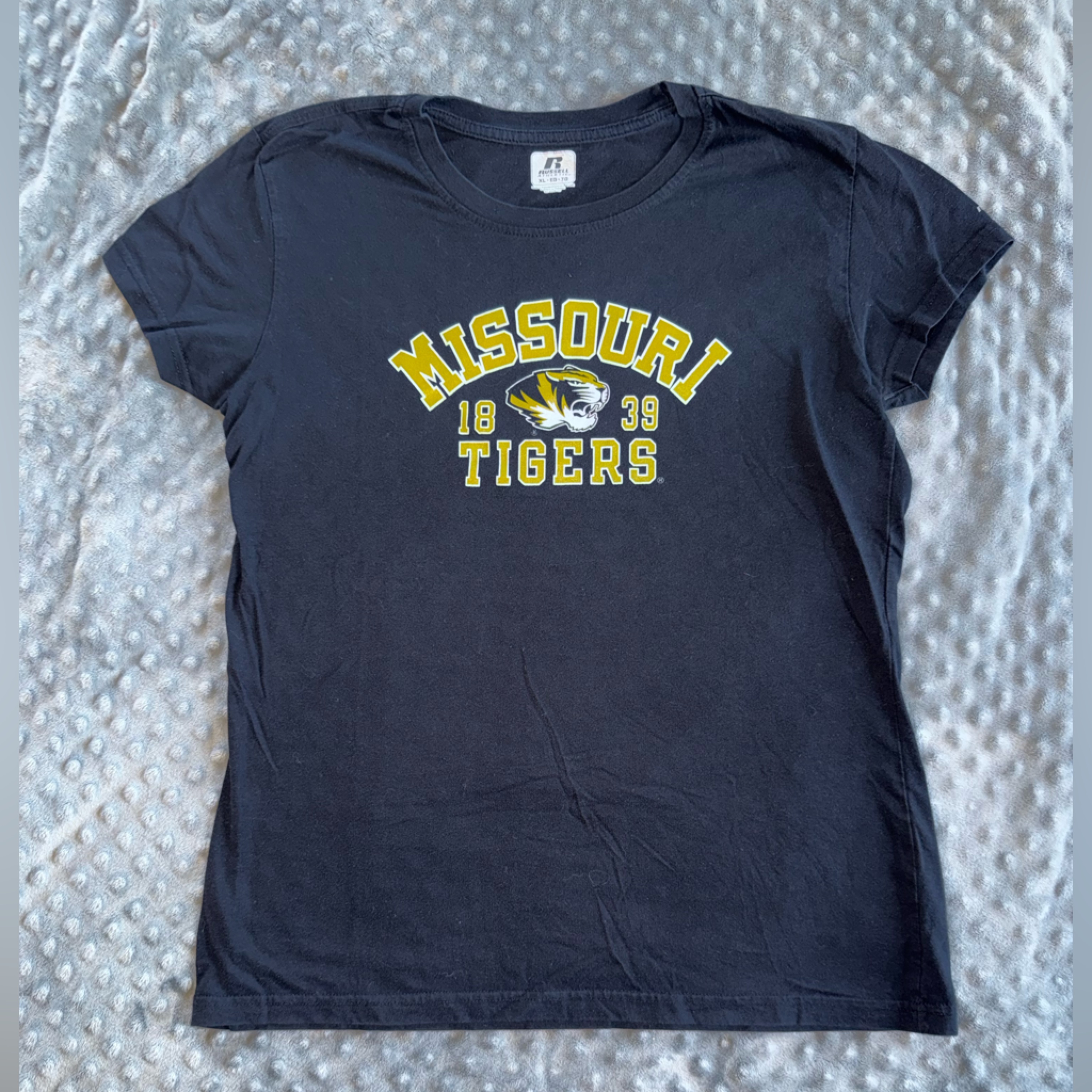 Russell Athletic Kids Black And Yellow Missouri Tigers Tee